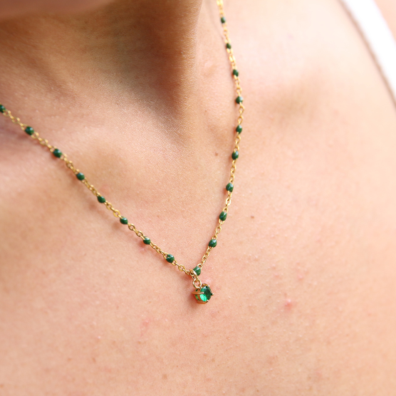 COLORFUL BEADED NECKLACES / ENAMEL, WATERPROOF, AND NICKEL-FREE