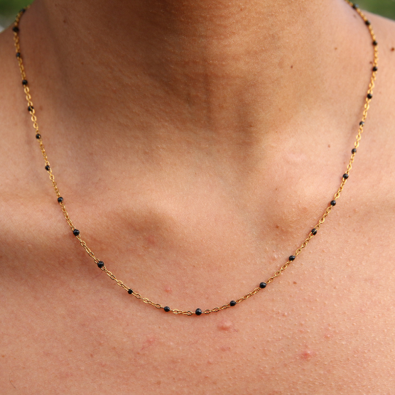 COLORFUL BEADED NECKLACES / ENAMEL, WATERPROOF, AND NICKEL-FREE