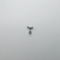 CURVED EARRING WITH TRANSPARENT ZIRCONIAS