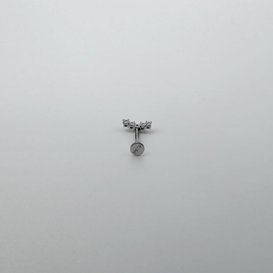 CURVED EARRING WITH TRANSPARENT ZIRCONIAS