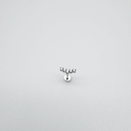 CURVED EARRING WITH TRANSPARENT ZIRCONIAS