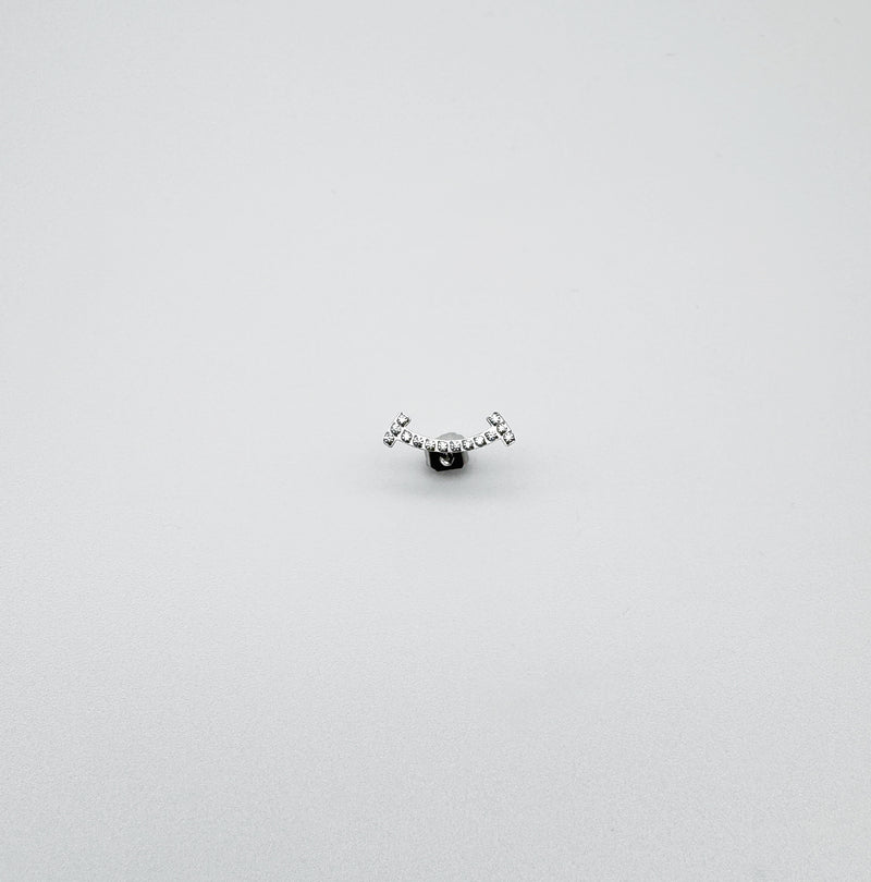 HAPPY CURVED EARRING WITH TRANSPARENT ZIRCONIA