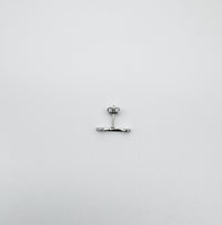HAPPY CURVED EARRING WITH TRANSPARENT ZIRCONIA