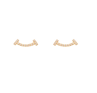 HAPPY CURVED EARRING WITH TRANSPARENT ZIRCONIA