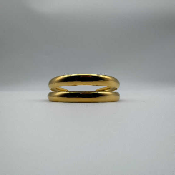 DOUBLE BAND GOLD-PLATED CUFF BRACELET
