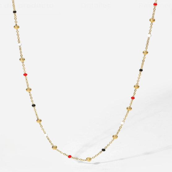 SHORT BEADED CHAIN NECKLACE