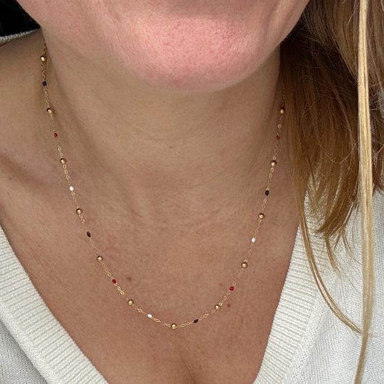 SHORT BEADED CHAIN NECKLACE