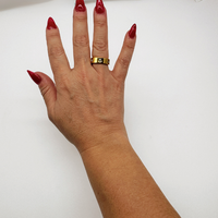 THICK GOLD RING WITH ZIRCONS