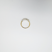 ANILLO DE ORO FINO CON CINCO PEQUEÑAS PERLAS DE AGUA DULCE
