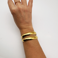 DOUBLE BAND GOLD-PLATED CUFF BRACELET