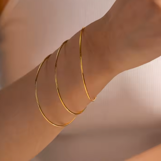 HAMMERED & SLEEK RIGID BRACELET TRIO